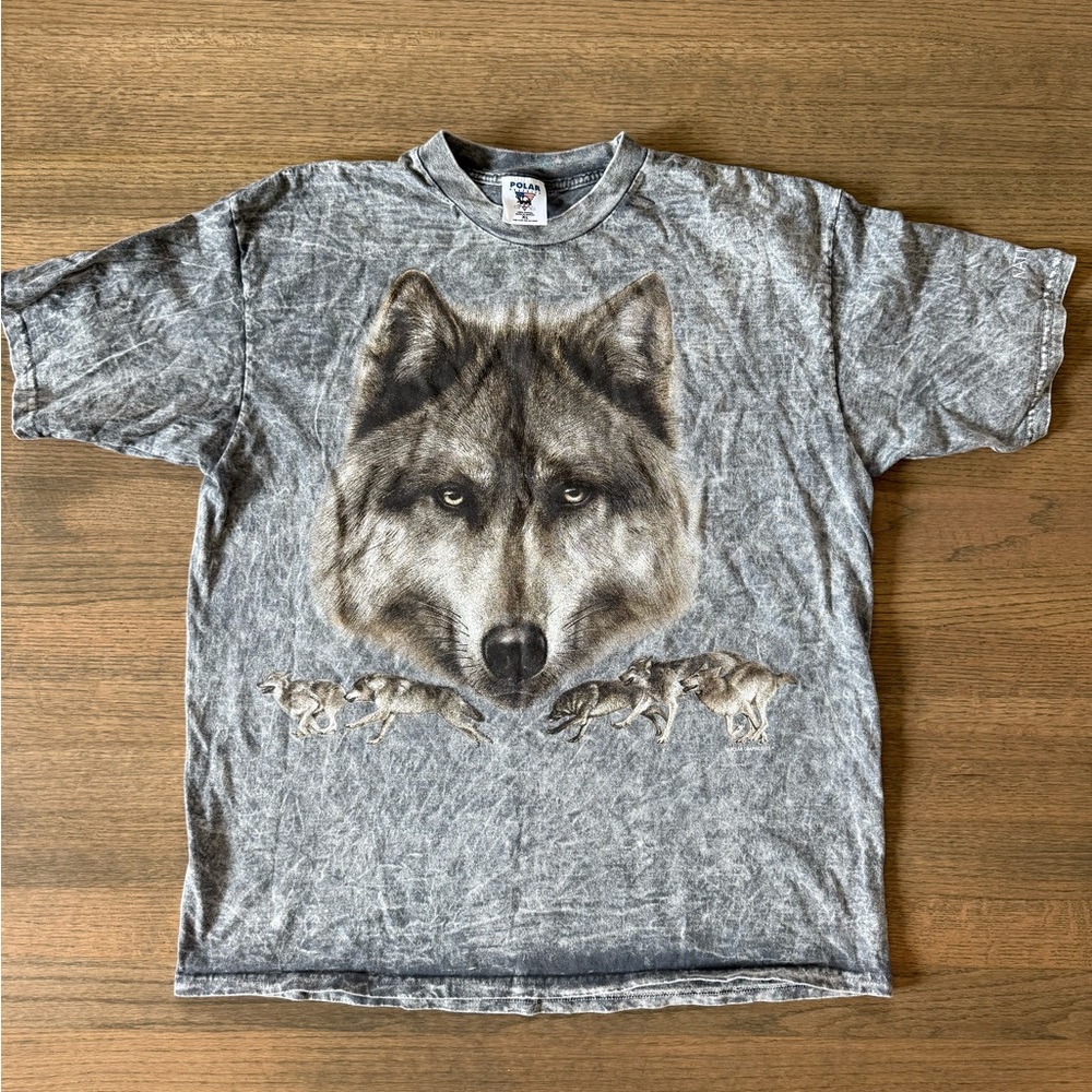 Polar Graphics Wolf T-Shirt-Gray-Size XL